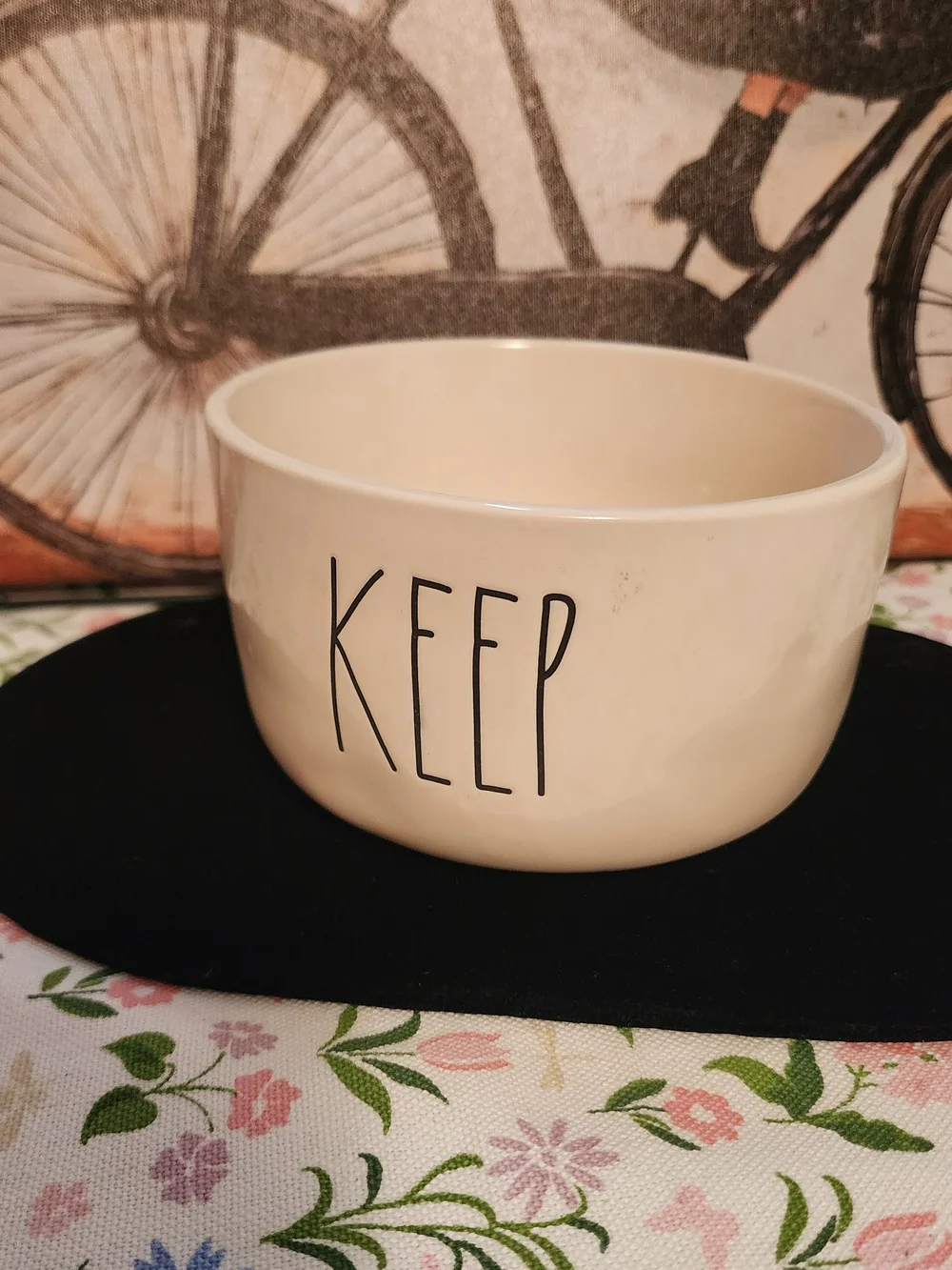 Rae Dunn Cream Ceramic Bowl with KEEP Lettering